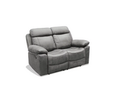 Sofá dos plazas relax con palanca málaga tapizado textil gris, 155cm(ancho) 90cm(fondo)