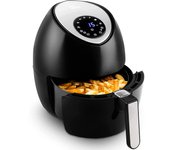 Friggitrice ad aria 4,5 litri, uten air fryer a risparmio energetico con 7 programmi, ricette pdf, accessori a doppio strato, led touch screen, 1500w,
