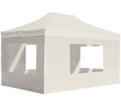 Maison exclusive - carpa plegable profesional con paredes aluminio crema 4,5x3 m