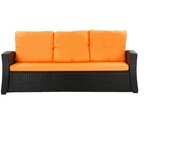 Cojines de sofá de exterior naranja cojines de sofá 2-3 plazas cojín de banco de jardín 150x50x50cm cojines para muebles de poliratán-mix