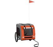Remolque de bicicleta mascotas hierro tela oxford naranja gris cfw52743