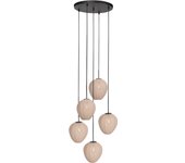 Mexlite - lámpara colgante - haloswap - crema - lino - ø 40cm - e27 - 4283zw