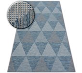 Alfombra de cuerda sisal loft 21132 triángulos marfil/plateado/azul 120x170 cm