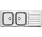 Fregadero empotrado de acero inoxidable mod. ls06cm 120x50cm. 120 goteo derecho