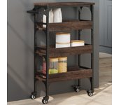 Carro de cocina roble marrón 53x20x76 cm madera contrachapada