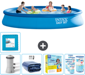 Paquete de piscina - intex - alrededor - 457x457x84 cm + accesorios cb23