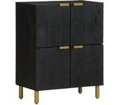 Aparador | aparador de comedor | armario de cocina de madera de ingeniería negro 60x33x75 cm cfw78183