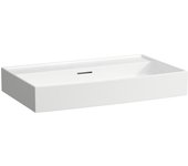 Laufen kartell lavabo sobre encimera, sin agujero para grifo, con rebosadero, 800x460mm, h8163360001091, color: blanco