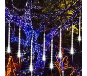 (blanco) luces led impermeables para lluvia de meteoritos, luces de lluvia para ducha al aire libre, adecuadas para bodas, fiestas de navidad, casas