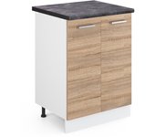 Vicco mueble bajo de cocina r-line, sonoma, 60 cm , et antracita
