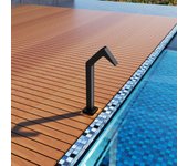 Imex - cascada piscina de acero s.316 | fuente de piscina en cascada de 60x55mm | pool fountain con chorro para terraza exterior | color negro mate