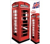 Sticker de refrigerador y lavaplatos, london cabin historic deco, 75 cm x 49 cm