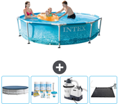 Paquete de piscina - intex - alrededor - 305x305x76 cm + accesorios cb62