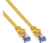 Cable de red plano inline, u/ftp, cat.6a, amarillo, 1,5 m