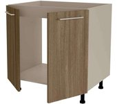 Mueble de cocina bajo para fregadero en gris cream y nogal noceto. 85 cm(alto)80 cm(ancho)