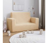 Sofá para niños de 2 plazas | sofá de salón | sofá de descanso de felpa suave color crema cfw455399