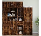 Maison exclusive - armario estrecho madera ingeniería roble ahumado 40x42,5x225 cm