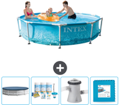 Paquete de piscina - intex - alrededor - 305x305x76 cm + accesorios cb2