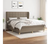 Cama con somier y colchón taupe 180x200 cm tela