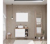 Mueble de baño suspendido de 80cm con 2 cajones y espacio abierto | nizza
