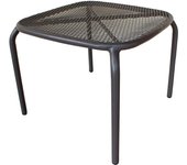 Mesa baja apilable de jardín de 40x40 cm con estructura de acero local - color negro