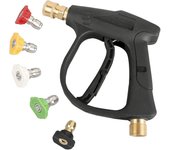 Pistola de limpieza de alta presión, 3000 psi max con 5 boquillas de conexión rápida de color m22 conector de manguera 3.0 tip