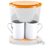 Cafetera de goteo naranja 0.6 litros, 2 tazas 450w, estilo moderno y eficiente