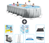 Paquete de piscina - intex - oval - 610x305x122 cm + accesorios cb50