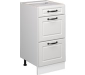 Vicco mueble bajo de cocina r-line, blanco casa de campo, 40 cm con cajones, sin encimera
