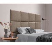 Dhome cabecero tapizado en tela acualine compuesto de paneles autoadhesivos intercambiables de cama lujo dormitorio acolchado (tierra, 105cm)