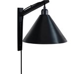 Aplique tosel kran cône metal arqueado madera negra d30 x h30 cm