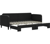 Sofá cama nido tela negro 80x200 cm