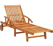 Tumbona de jardín | silla de exterior | sillon jardín con cojín madera maciza de acacia cfw601153