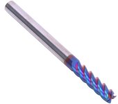 Fresa de cabeza plana de acero de tungsteno con revestimiento nano azul, 4 ranuras hrc65° (5 x 15 x 6 pulgadas x 75 pulgadas)