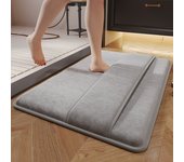 Alfombra de baño de espuma con memoria para baño, absorbe rápidamente el agua, antideslizante para la entrada de ducha, 40x60 cm gris