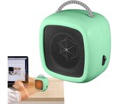Calentador eléctrico, mini calentador eléctrico con modo de calefacción, 3 modos, protección contra sobrecalentamiento, verde