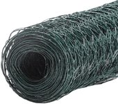 Alambre para gallinero 10/25m, valla rígida para jardín tamaño de malla: 27 mm - altura: 50cm x 10m