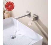 Grifo monomando lavabo empotrado sky bath níquel cepillado inox s304 serie thunder