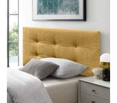 Cabecero cama texas button deluxe deluxelargo tapizado tejido antimanchas mostaza 105*125
