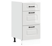 Mueble bajo cocina | armario de cocina kalmar madera ingeniería blanca alto brillo cfw168948