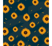 Papel pintado floral girasoles azul