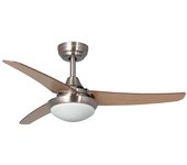Ledkia ventilador de techo silencioso neil madera 107cm motor dc plateado