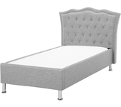 Beliani cama con somier de poliéster gris claro/plateado 90 x 200 cm metz