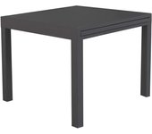 Mesa de jardín extensible 90/180x90 cm con estructura de aluminio y tablero de listones nilo - color negro