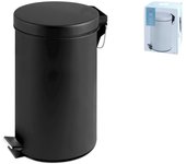 Cubo de basura metalico negro con pedal lt 12 home