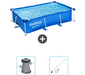 Paquete de piscina - bestway - rectángulo - 259x170x61 cm + accesorios cb42