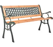 Banco de jardín muebles de exterior para terraza terraza 116 x 52,5 x 73 cm hierro fundido y madera maciza de abeto 02_0011186