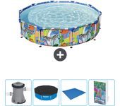Paquete de piscina - bestway - alrededor - 305x305x66 cm + accesorios cb80