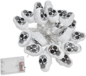 20 piezas de cadena de luces led con forma de calavera para halloween, de plástico duradero, con esqueleto de terror