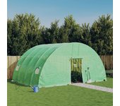 Invernadero con estructura de acero verde 24 m2 6x4x2,85 m